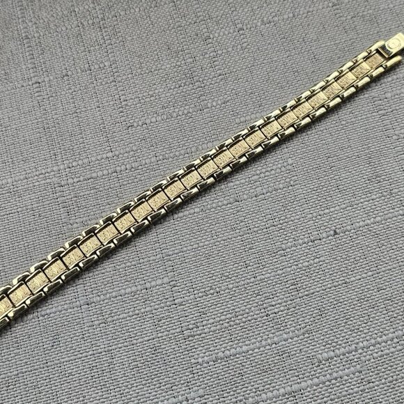 Elgin Bracelet Gold Tone Fashion Unisex Wrist Band Fancy Jewelry Size 6 in NWOT - Picture 5 of 10